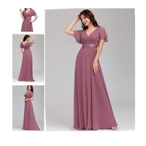 Ever Pretty Women's Short Sleeve V-Neck Long